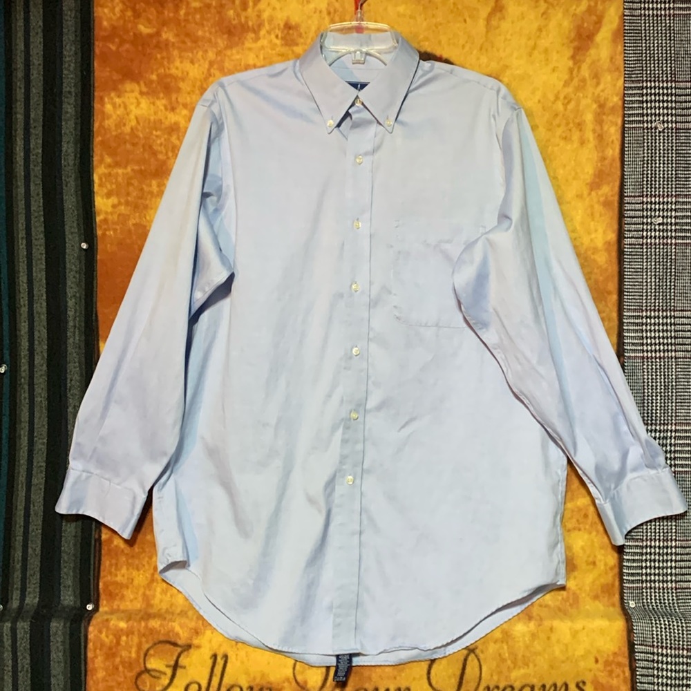 LANESBORO-men’s light blue cotton long sleeve button dress shirt